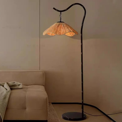 Brown + Black Grass + Iron Free form Floor Lamps