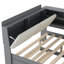 Lit plateforme en bois avec lit gigogne, tablettes et tête de lit avec rangement-172419176-172419175
