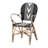Brentin Rattan Arm Chair in Black/White/Natural Brown