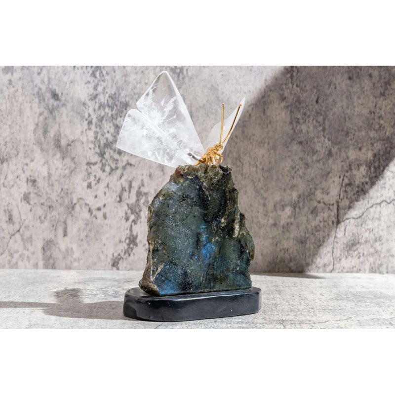Décoration en cristal Améthyste, déesse labradorite