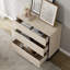 Commode 3 tiroirs moderne en bois avec base en métal - | Solution de rangement pour chambre à coucher, salon, couloir et entrée-739694136
