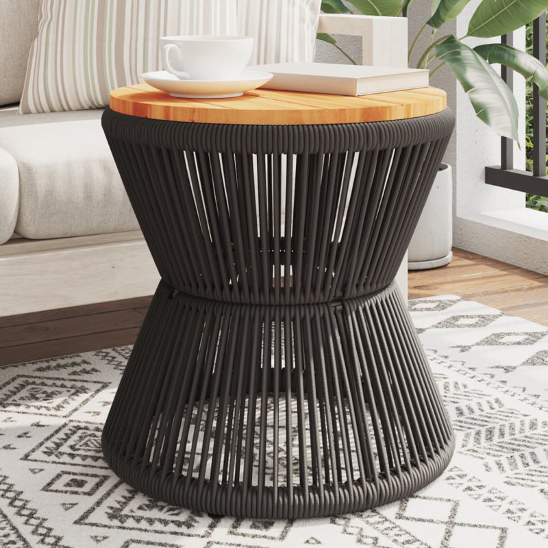  Table basse avec base en fil d'acier noir 17,7 po x 17,3 po