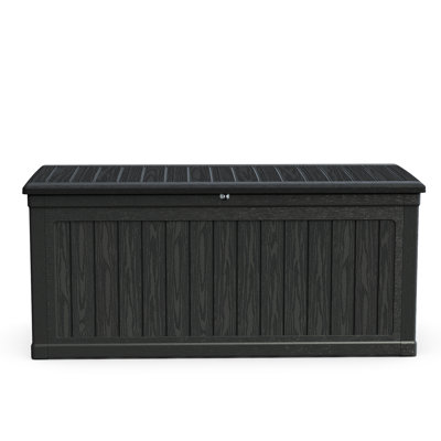 Coffre de terrasse noir imperméable de 260 gallons, double construction pour le rangement extérieur à long terme, outils de jardinage idéaux et peut être un siège supplémentaire pour la longévité du mur, une bonne piscine fournit un banc
