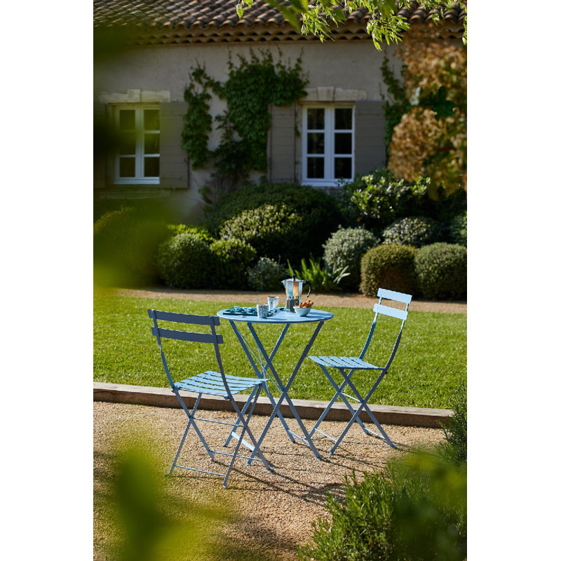 Bistro Outdoor Round Bistro Table, 29" H x 24" W x 24" L, Mayan Blue