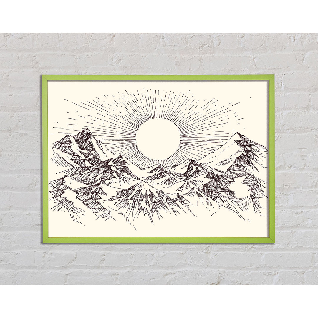 Rogero Sun Above The Snowy Mountain Peak - Einzelbildrahmen Kunstdrucke