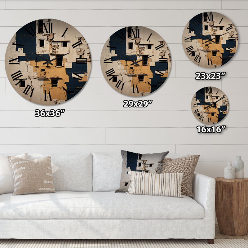 Horloge murale moderne en bois surdimensionnée, Moyenne