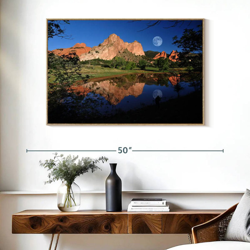 Jardin du lac des Dieux, Cadre flottant en bois naturel, 40 po x 27 po