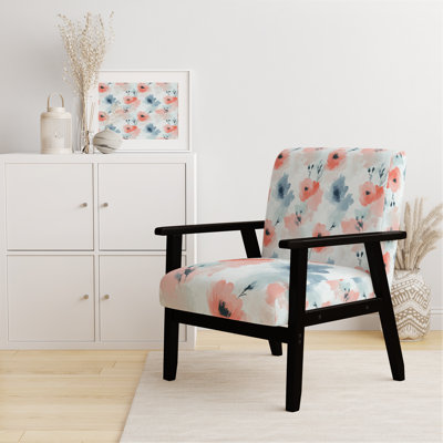 Chaise avec accoudoirs rouges Boho