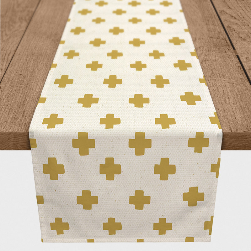 Chemin de table rectangulaire en polyester Ambriel, 90 po x 16 po, Jaune