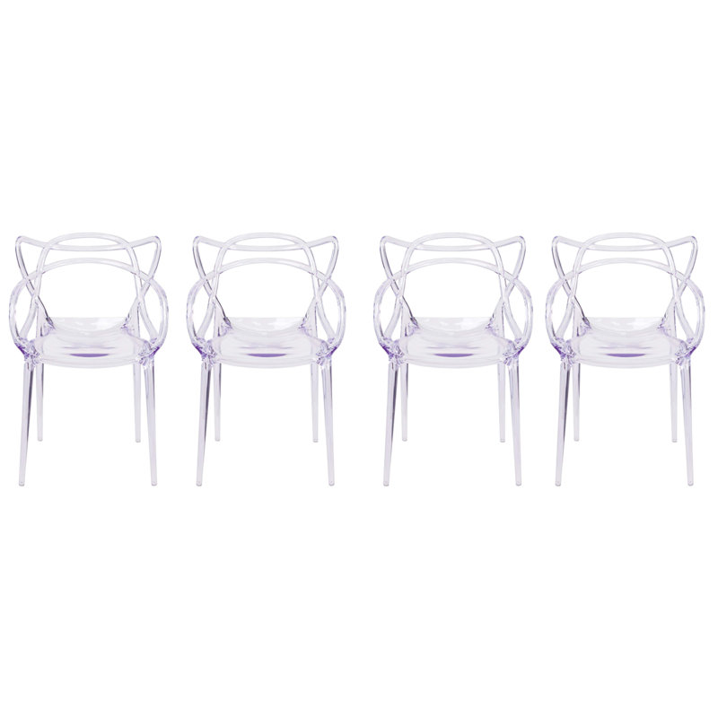 Monte 18.5'' H Stacking Armchair, Clear, 4