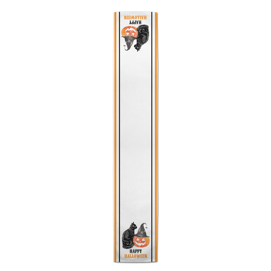 Speers Happy Halloween Cat and Pumpkin Table Runner The Holiday Aisle® 