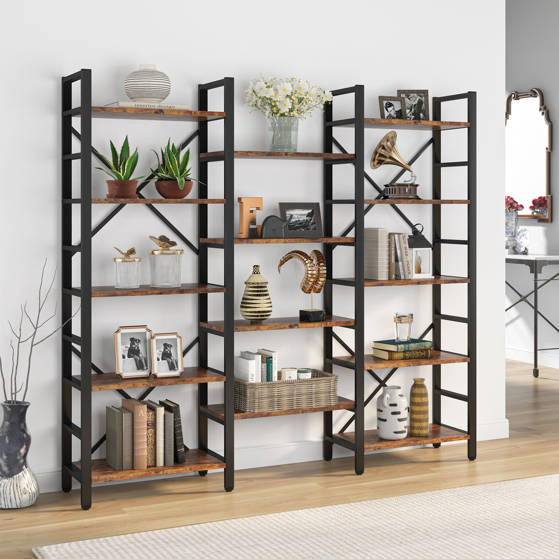 17 Stories Elizaida Steel Etagere Bookcase & Reviews | Wayfair