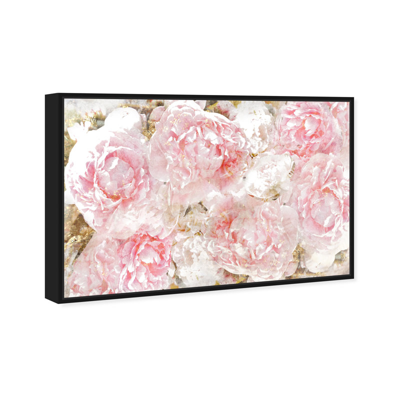 « roses », impression sur toile oliver gal, H 36 po x l 24 po, Cadre noir