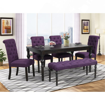 Dining Set, Wooden, With 4 Chairs And Bench, Dining Room Furniture
