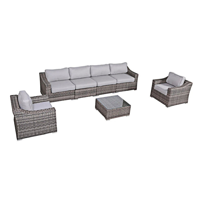 Outdoor Wicker Seating Group With Cushions