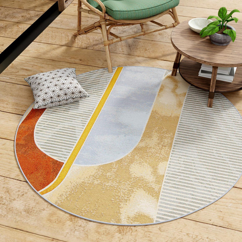 Keazia Indoor/Outdoor Area Rug, Round 6'1"
