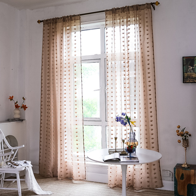 Clenney Semi Sheer Curtain Pair, 52" W x 84" L