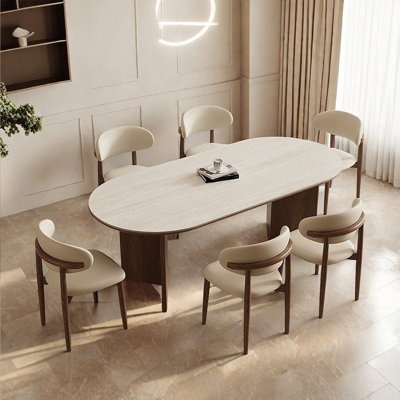 Modern creamy style sintered stone dining table