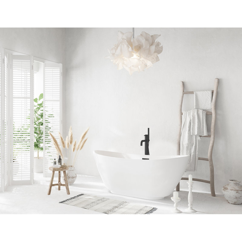 Labrusca 62'' x 28.3'' Soaking Fiberglass Bathtub, Matte Black