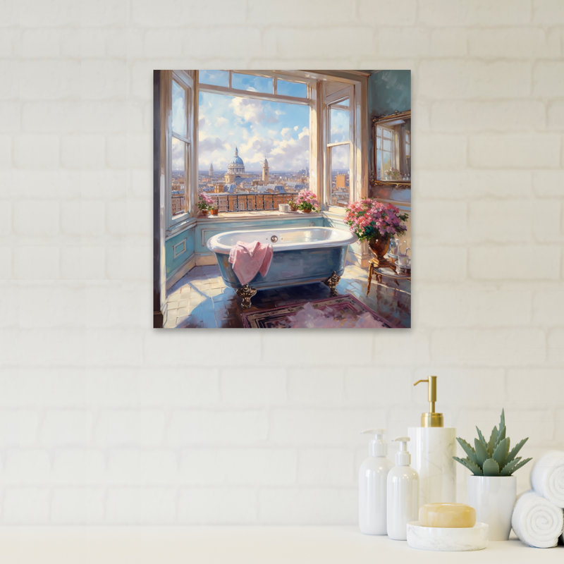 «Vail So tremping In The Tub With A View of London IV», reproduction sur toile, H 16 po x l 16 po x P 1 po