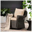 Chaise berçante pivotante d'extérieur en tissu brun et beige