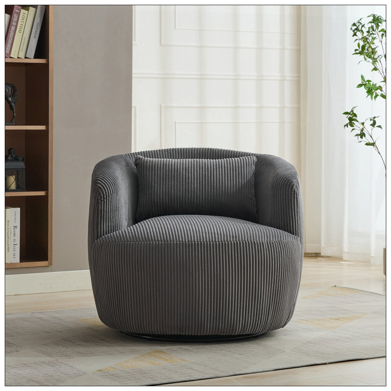 Fauteuils d'appoint, Velours côtelé gris anthracite
