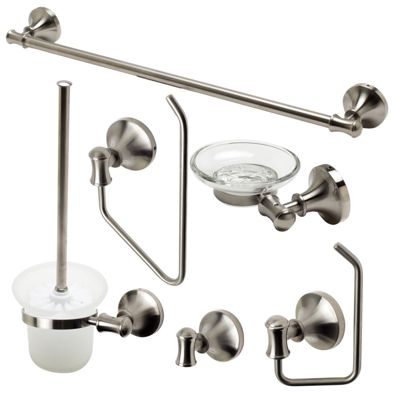 Bathroom Accessory Set, Brushed Nickel