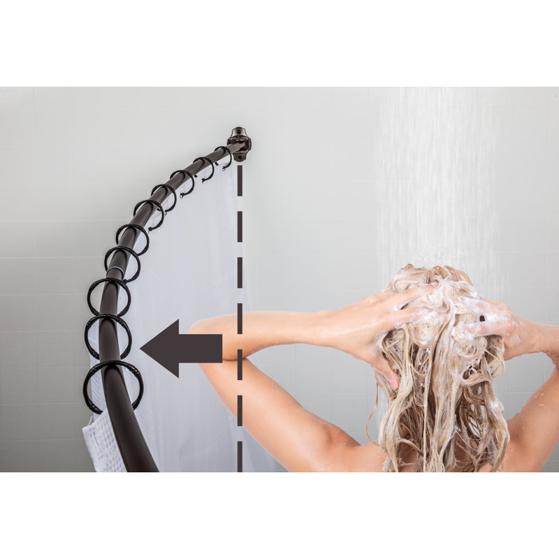 72" Adjustable Curved Fixed Shower Curtain Rod, Brushed Oil Rubbed Bronze
