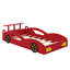 Lit plateforme simple en bois en forme de voiture de course avec roues-1467996967