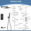 Système de douche thermostatique complet en laiton massif 9,84 "avec valve brute-98142346