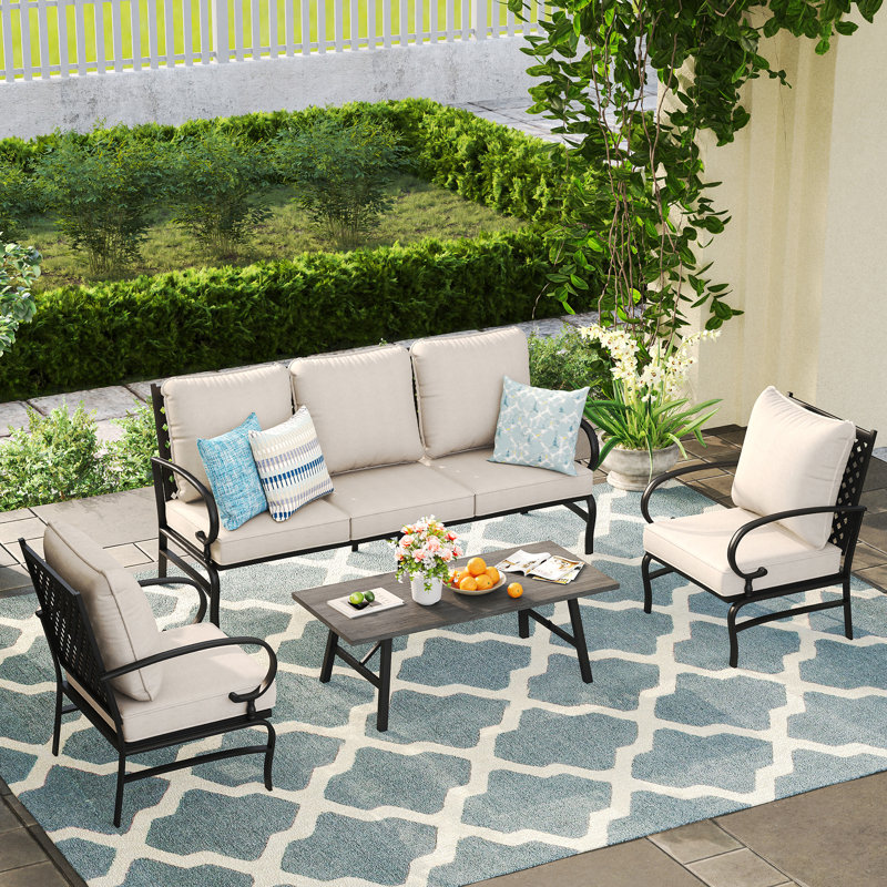 4 Piece Outdoor Conversation Furniture Set