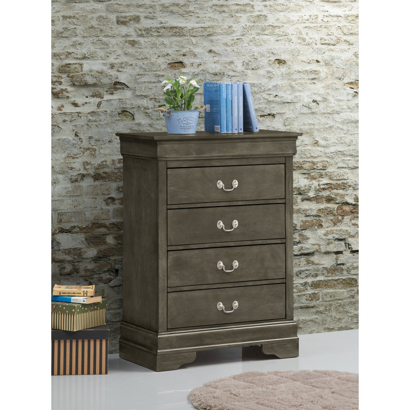 Coffre de rangement élégant gris traditionnel, Gris