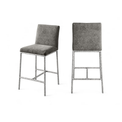 Reeves Chenille Fabric Upholstered Counter Stool