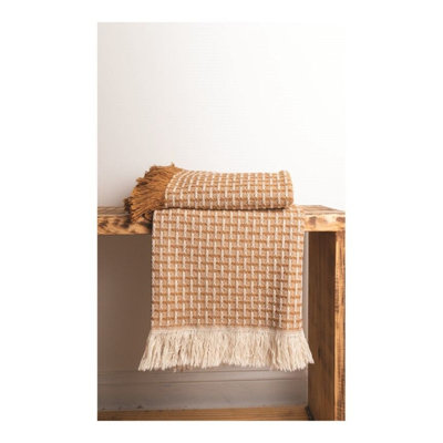Manual Woodworkers & Weavers Lattice Tapestry 100% Cotton Throw Blanket 46"x 67"