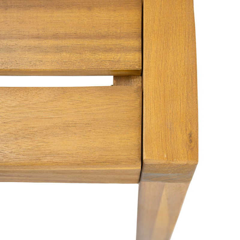 Chaise d'appoint d'extérieur en bois d'acacia, finition teck (ensemble de 2)