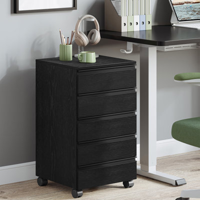 5-Drawer Mobile File Cabinet, Filing Cabinet with Lock and Wheels, Under Desk Storage, Fits A4, Legal, Letter, for Home, Office and School, 40 x 40 x 65 cm