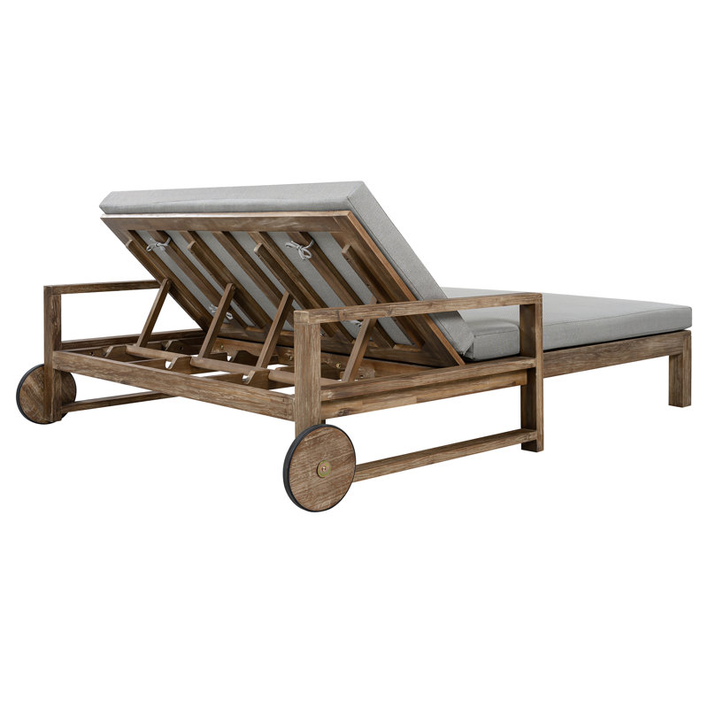 Chaise longue double avec dossier réglable, Gray