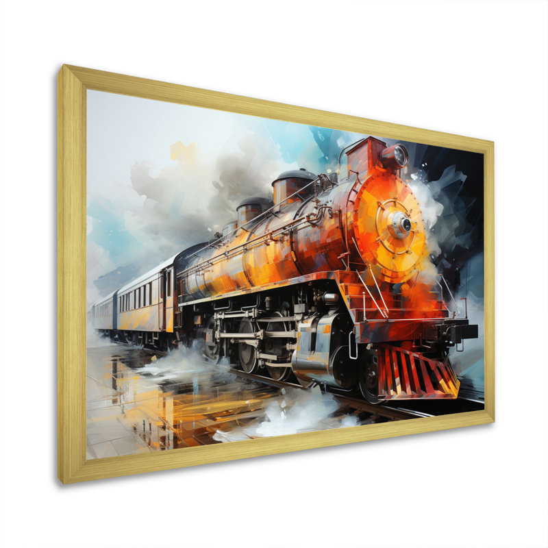 «Abstract Train Translucent Rhythms I», reproduction sur toile, Encadrement doré, H 34 po x l 44 po x P 1,5 po