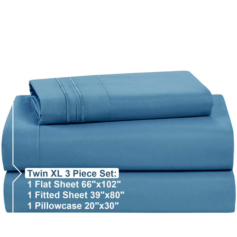 Blue Heaven Twin XL Deep Pocket Microfiber Sheet Set