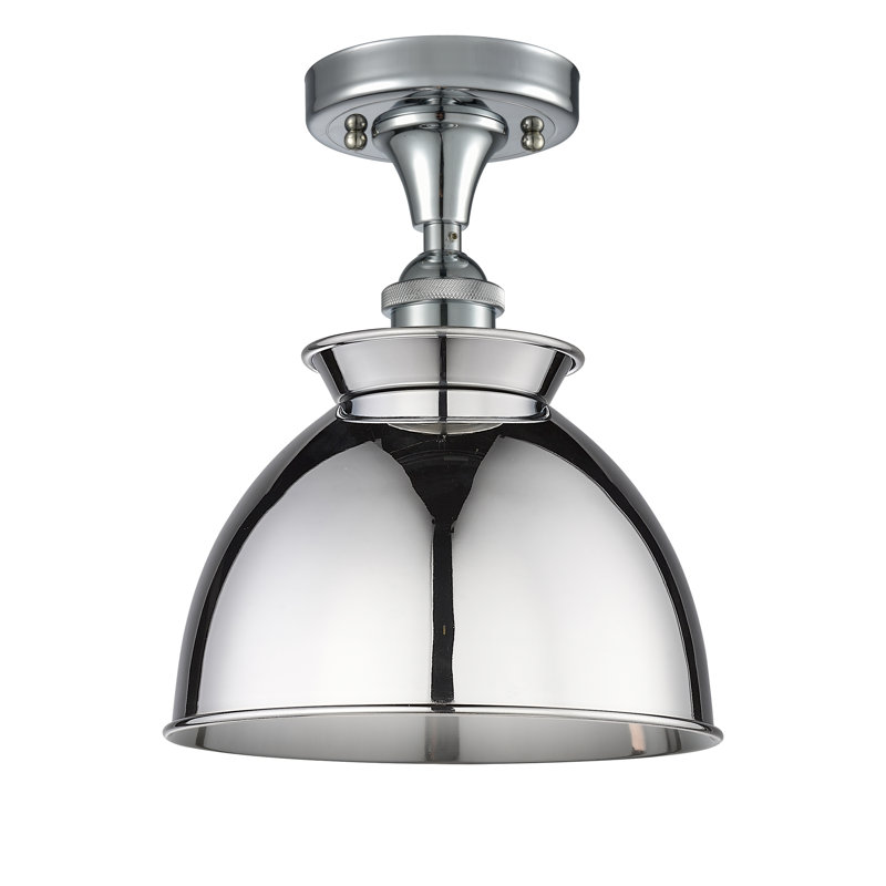 Plafonnier semi-encastré 1 lumière 8,5 po Erastus, Non, Blanc, Chrome poli