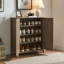 Shoe Cabinet Storage Cabinet Entryway Cabinet With Two Doors Slat Style Vented Doors Metal Knob Handle Four Shelves