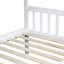 Lit superposé en bois d'hévéa avec lit gigogne, convertible en lit, lit superposé avec échelle et garde-corps de sécurité-801247507