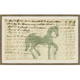 Green Horse - Mennonite Ledger Drawing Giclee Print by Soicher Marin Archives