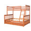 Lit superposé simple en noyer avec main courante et espace de rangement pratique-816047551-816047550