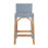 Serienna Blue & White Rattan Low Back Counter Stool