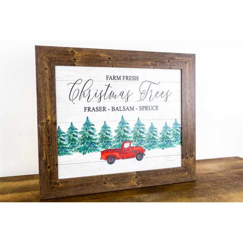 «Farm Fresh Christmas Trees», camion rouge encadré