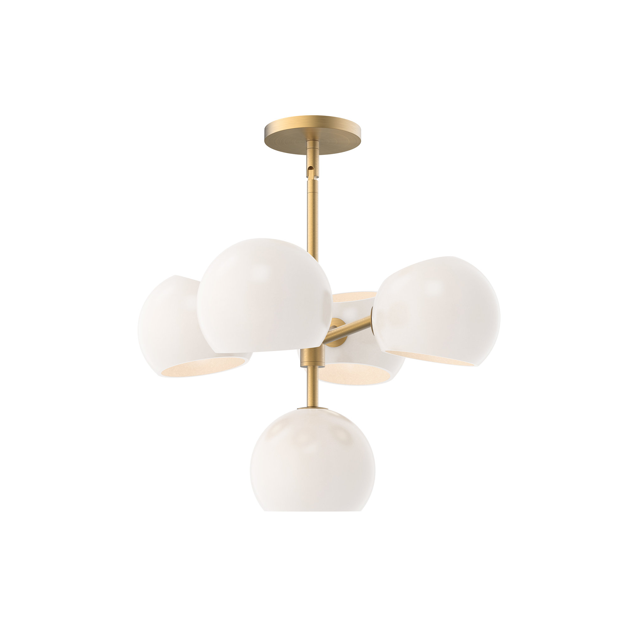 Willow 5 - Light Sputnik Chandelier, Brushed Gold, Opal Matte