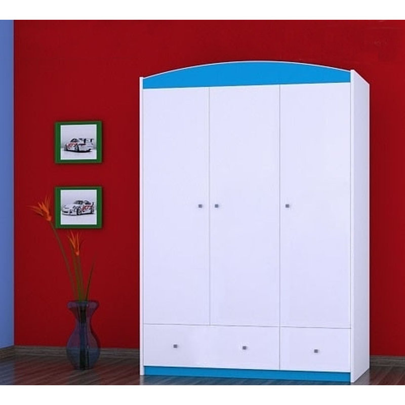 Ornelas 3 Door Wardrobe, Blue