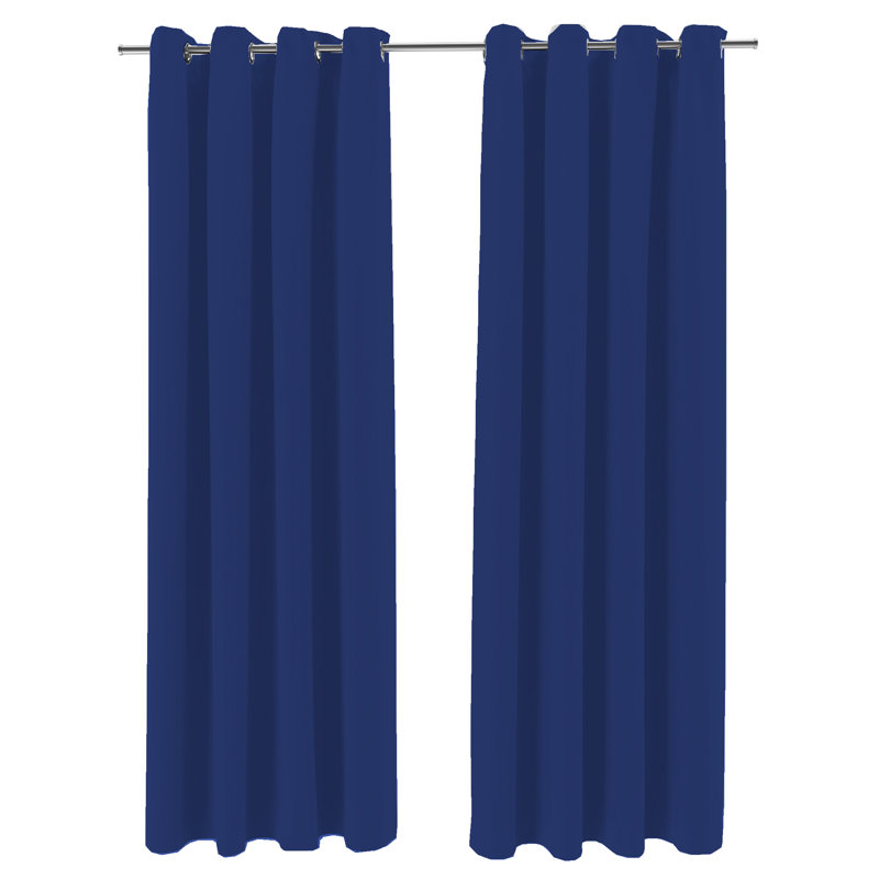 Stripe 54" x 96" Grommet Semi-Sheer Outdoor Curtain Panel, Striped Khaki, 54" W x 96" H