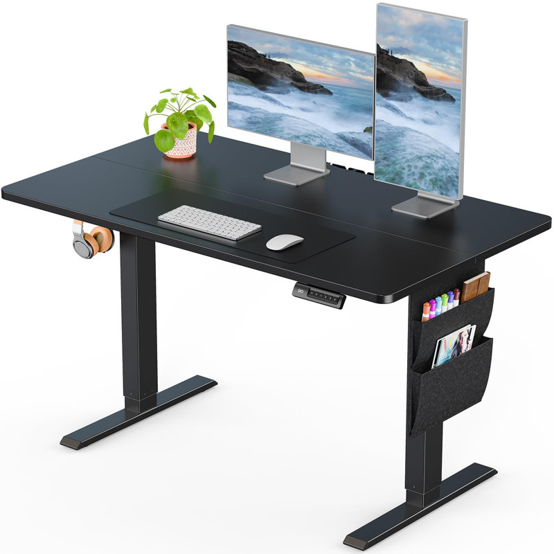 60Cm W Height-Adjustable Rectangular Standing Desk, Black